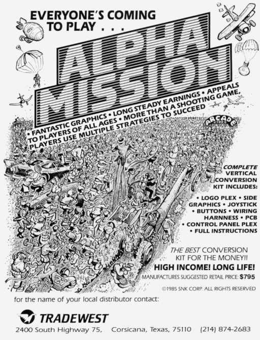 Alpha Mission Arcade Game Cover